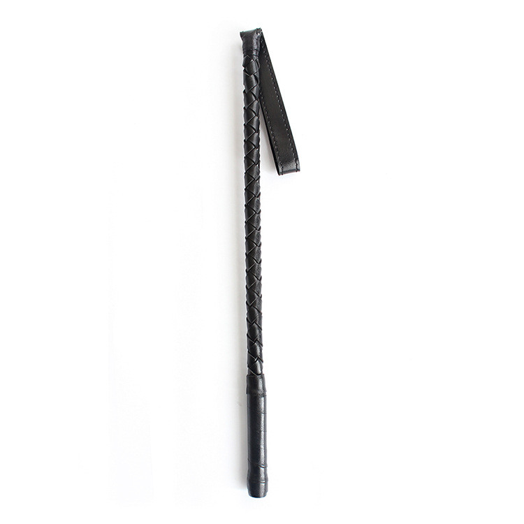 Ridepisk med rem, sort 70cm