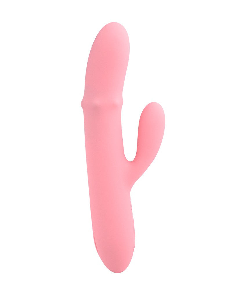 SVAKOM - MORA NEO - INTERAKTIV KANINVIBRATOR MED STØDPERLER - Fersken