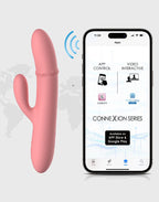 SVAKOM - MORA NEO - INTERAKTIV KANINVIBRATOR MED STØDPERLER - Fersken