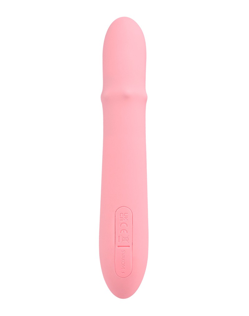 SVAKOM - MORA NEO - INTERAKTIV KANINVIBRATOR MED STØDPERLER - Fersken