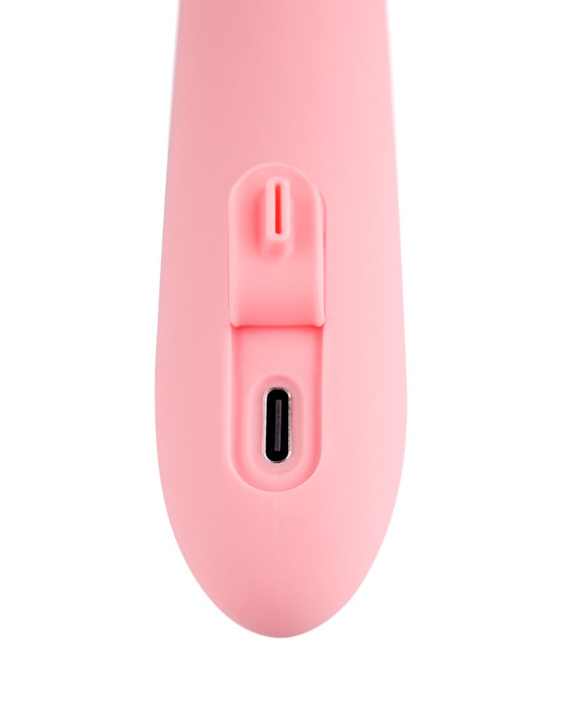 SVAKOM - MORA NEO - INTERAKTIV KANINVIBRATOR MED STØDPERLER - Fersken