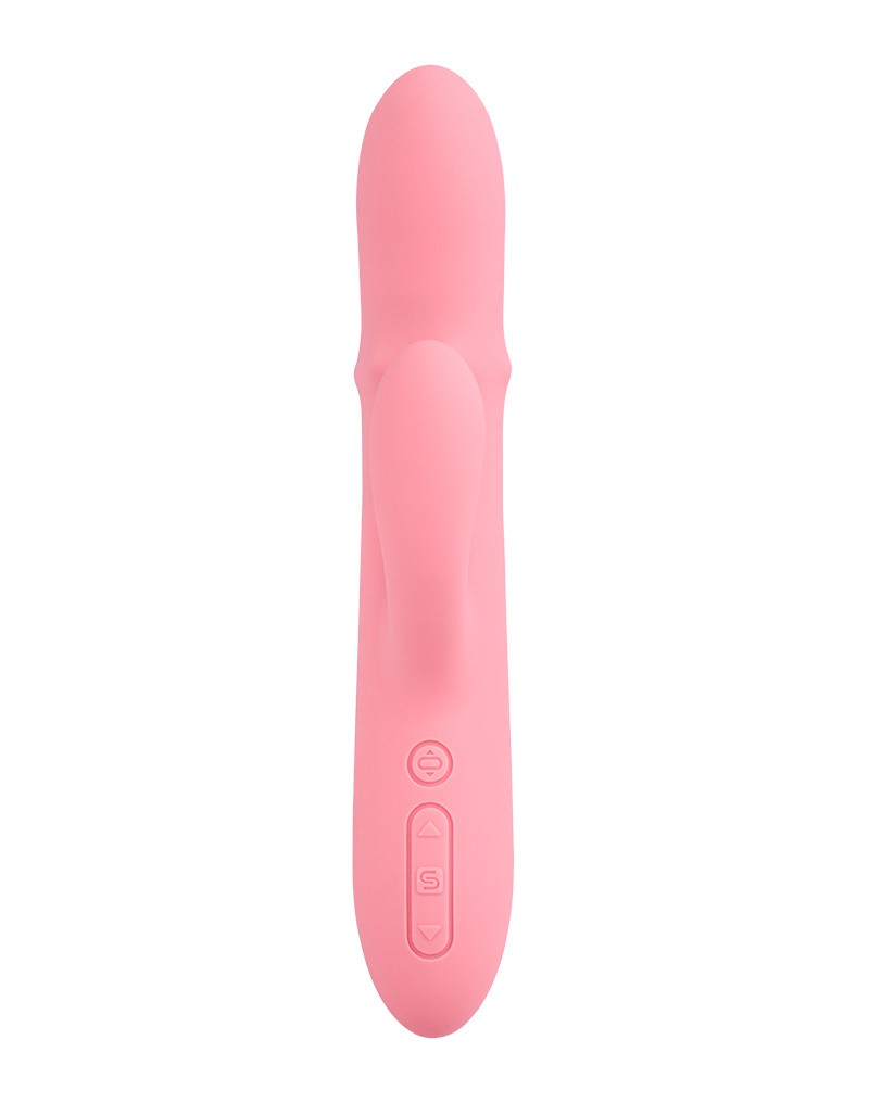 SVAKOM - MORA NEO - INTERAKTIV KANINVIBRATOR MED STØDPERLER - Fersken