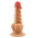 Silikone dildo med riller 18,5cm