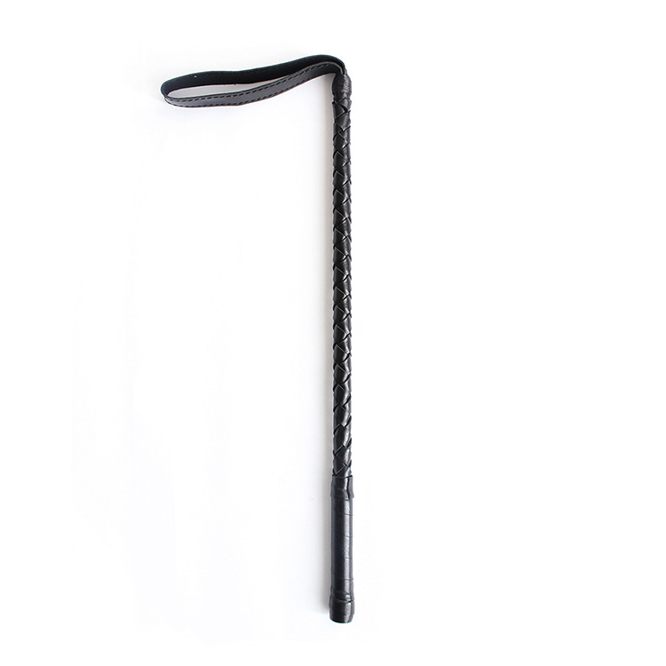 Ridepisk med rem, sort 70cm
