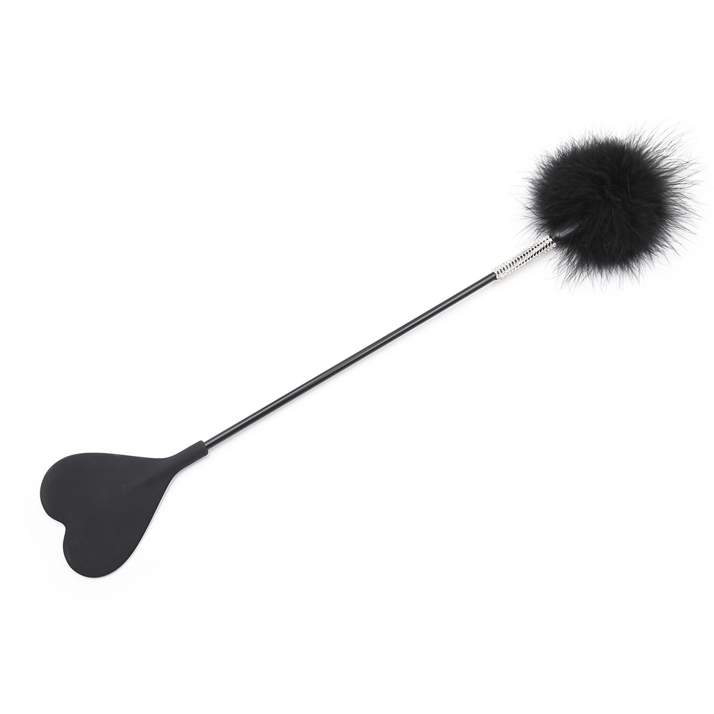 2-i-1 hjerte paddle med tickler 52cm - sort