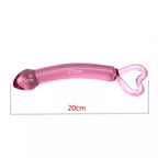 Pink glasdildo HEARTS 20cm 