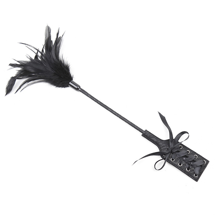 Elegant kildefjer &amp; paddle 45cm - sort