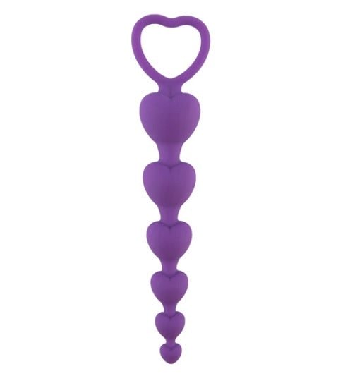 Purple hearts silikone buttplug, lilla