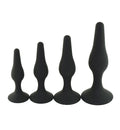 Multipack silikone buttplugs 4 stk - sort