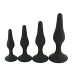 Multipack silikone buttplugs 4 stk - sort