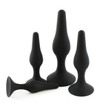 Multipack silikone buttplugs 4 stk - sort
