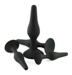 Multipack silikone buttplugs 4 stk - sort