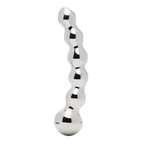 Dobbelt, tung ståldildo med 6 kugler, 18cm