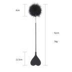 2-i-1 hjerte paddle med tickler 52cm - sort