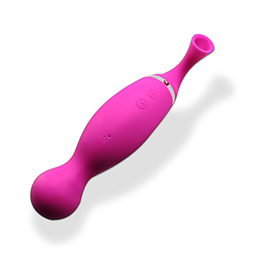 2-i-1 Wand vibrator &amp; luftvibrator, lilla