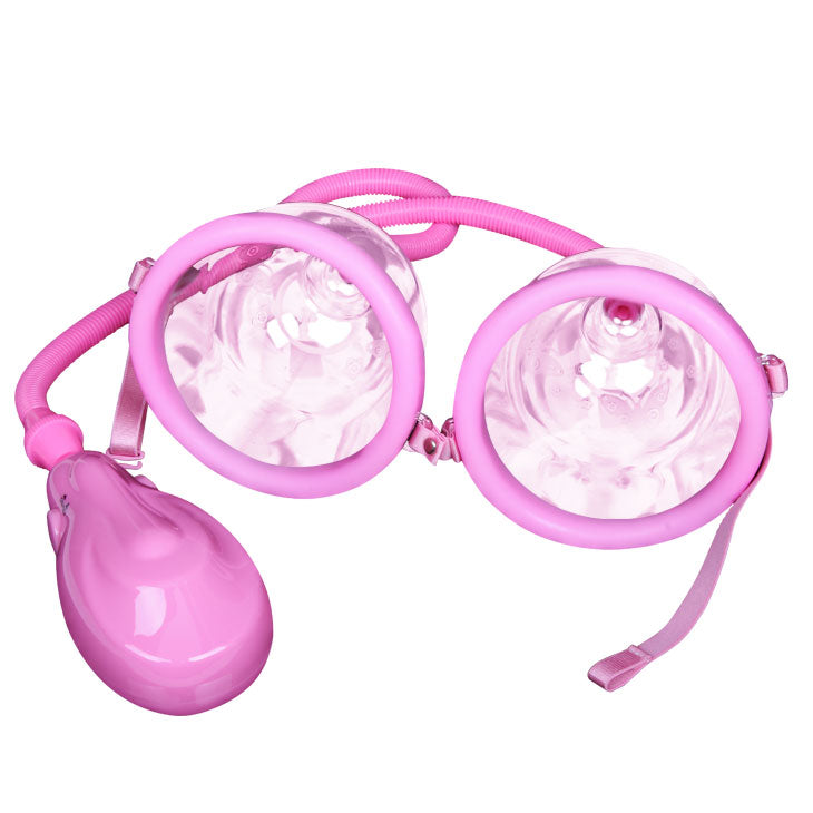 Elektrisk brystpumpe silikone 2 skåle - pink