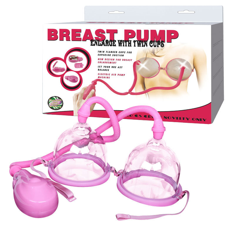 Elektrisk brystpumpe silikone 2 skåle - pink