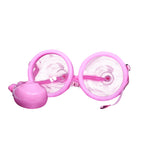 Elektrisk brystpumpe silikone 2 skåle - pink