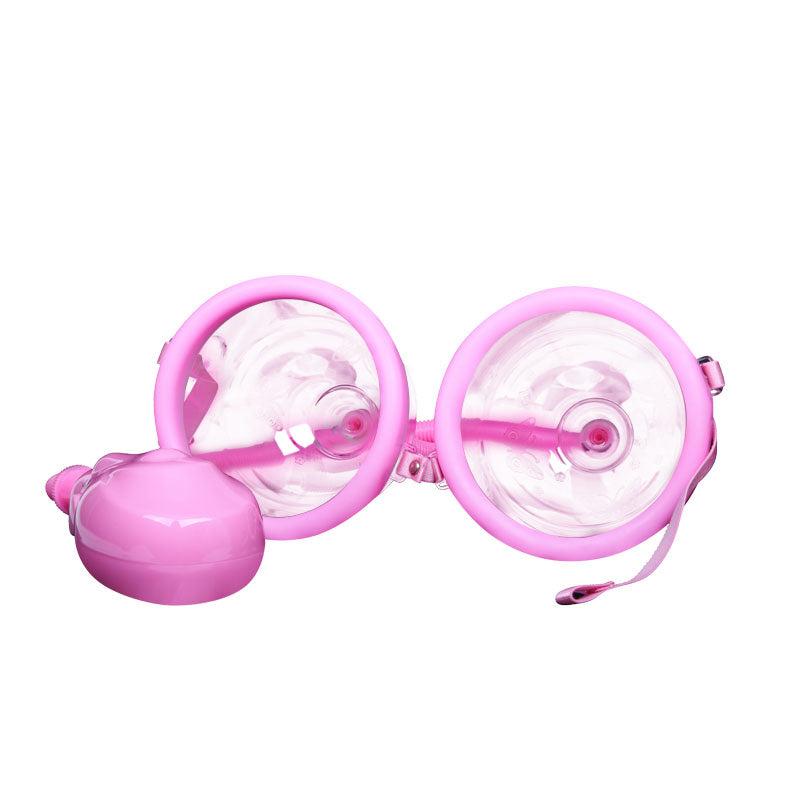 Elektrisk brystpumpe silikone 2 skåle - pink
