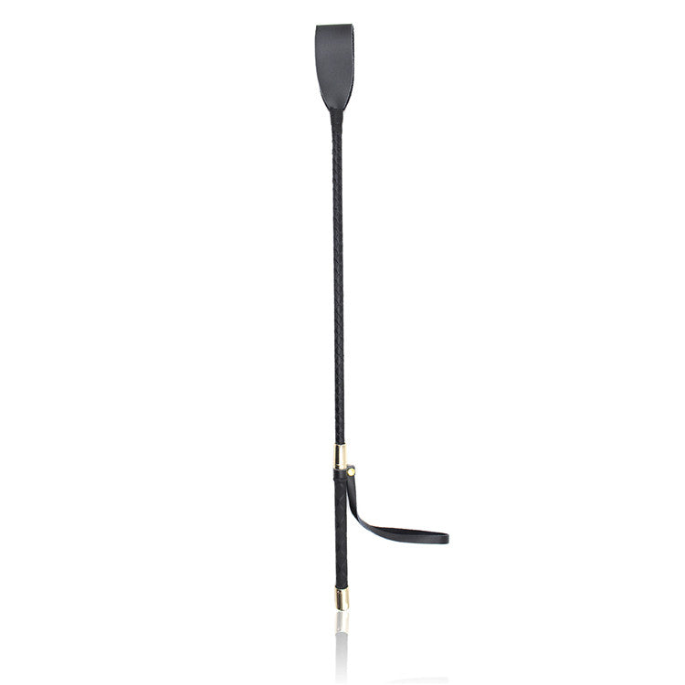 Elegant ridepisk m. rem guld/sort  45cm