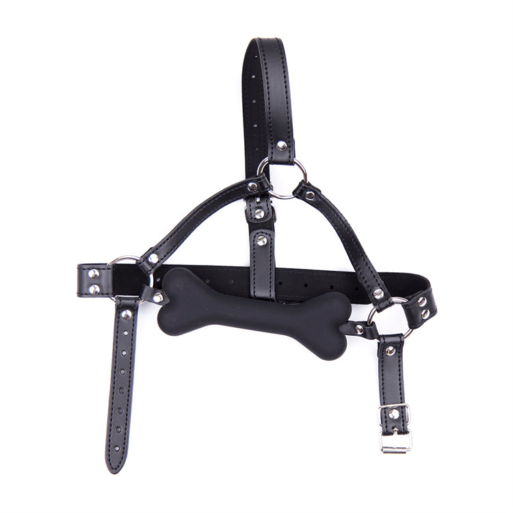 SM maske hundeben gag, sort