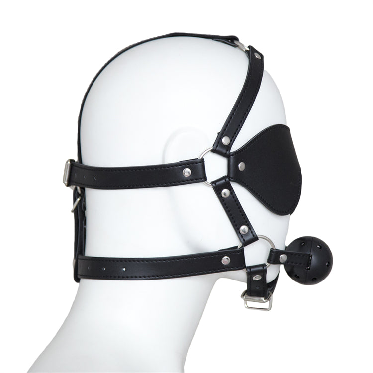 SM-maske blindfold &amp; ballgag, sort