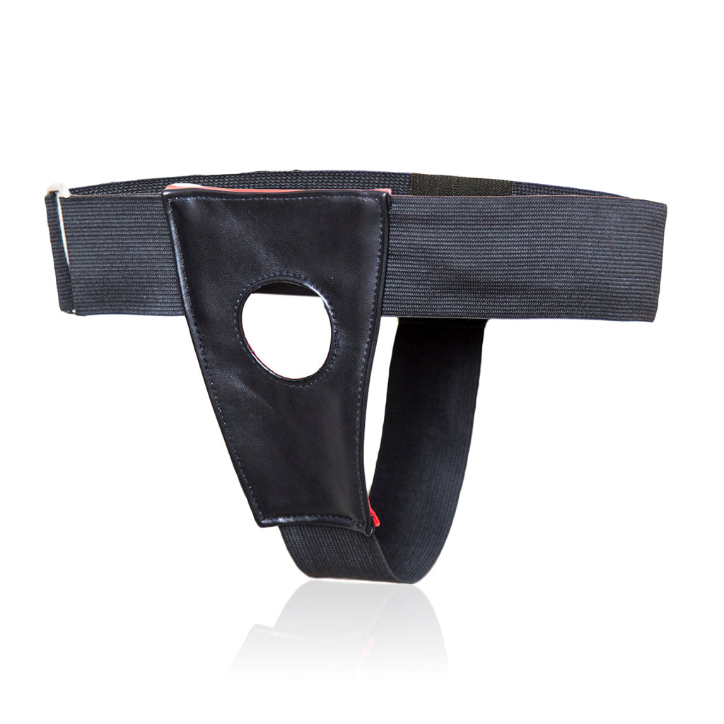 Harness til strap-on dildoer, vendbar sort/rød