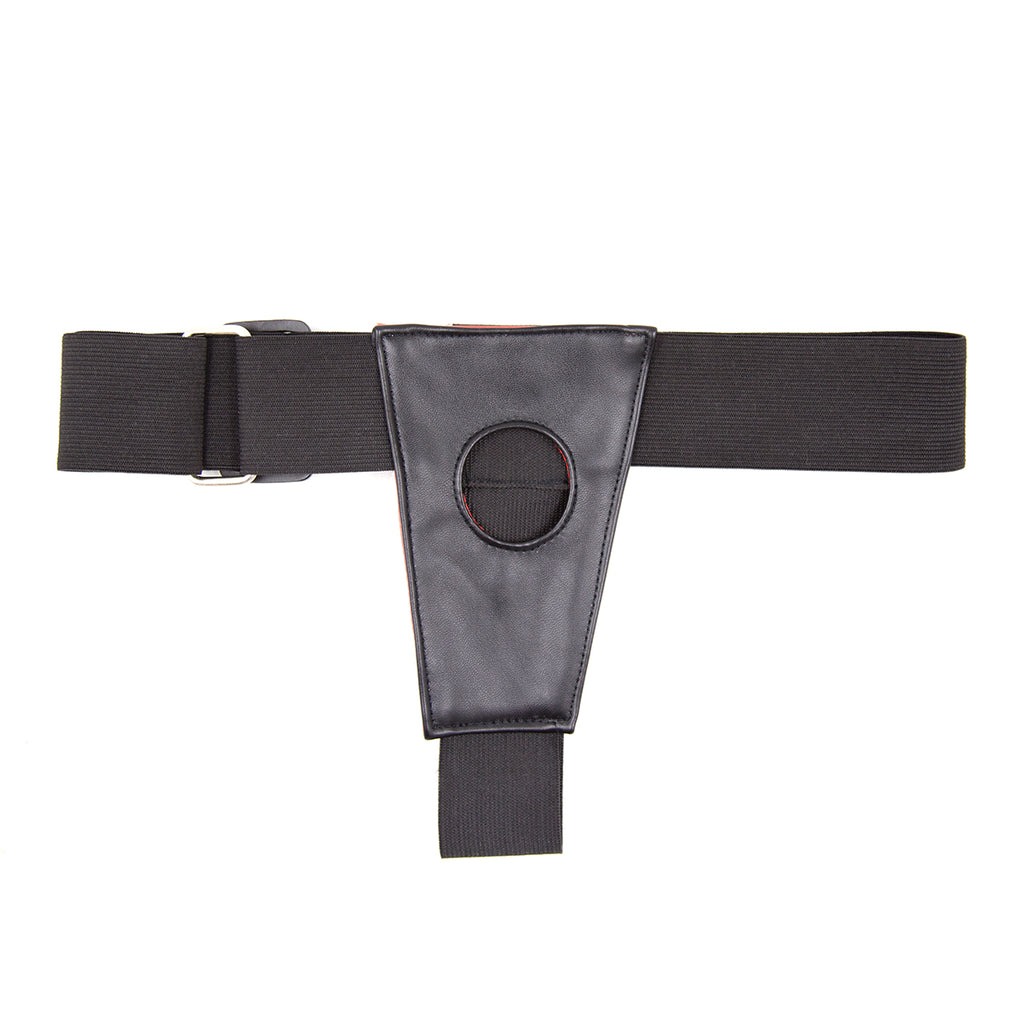 Harness til strap-on dildoer, vendbar sort/rød