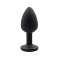 Sort silikone buttplug blå perle, small