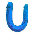 Blå dobbelt dong jelly 28 cm