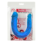 Blå dobbelt dong jelly 28 cm