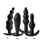 Buttplugs sæt silikone - sort