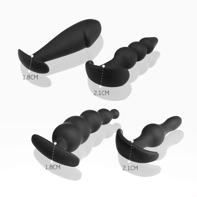 Buttplugs sæt silikone - sort