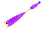 Klitoris vibrator m. ekstra hoveder, lilla/guld