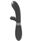 G-punkt + klitoris dildovibrator, sort