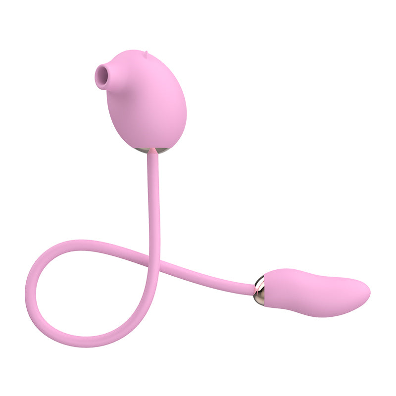 Lufttryksvibrator m. vibrerende æg, pink