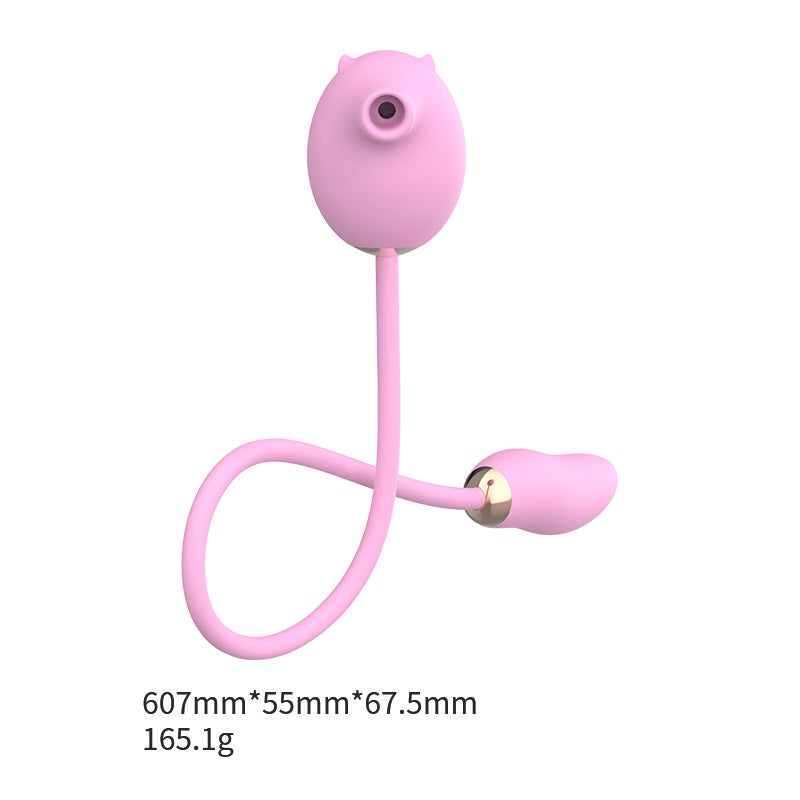 Lufttryksvibrator m. vibrerende æg, pink