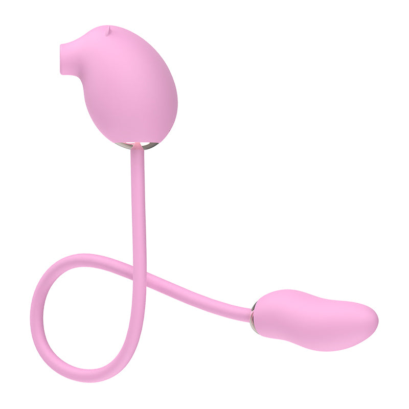 Lufttryksvibrator m. vibrerende æg, pink