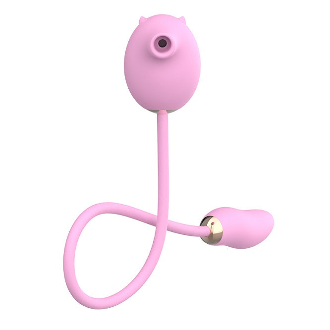 Lufttryksvibrator m. vibrerende æg, pink