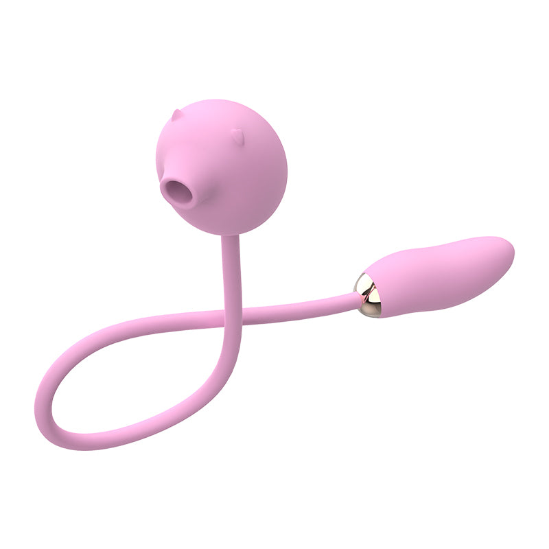Lufttryksvibrator m. vibrerende æg, pink