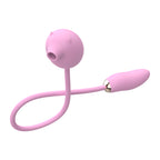 Lufttryksvibrator m. vibrerende æg, pink
