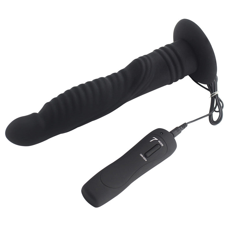 Fjernbetjent dildo vibrator, sort