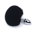 Pompon buttplug stål sort