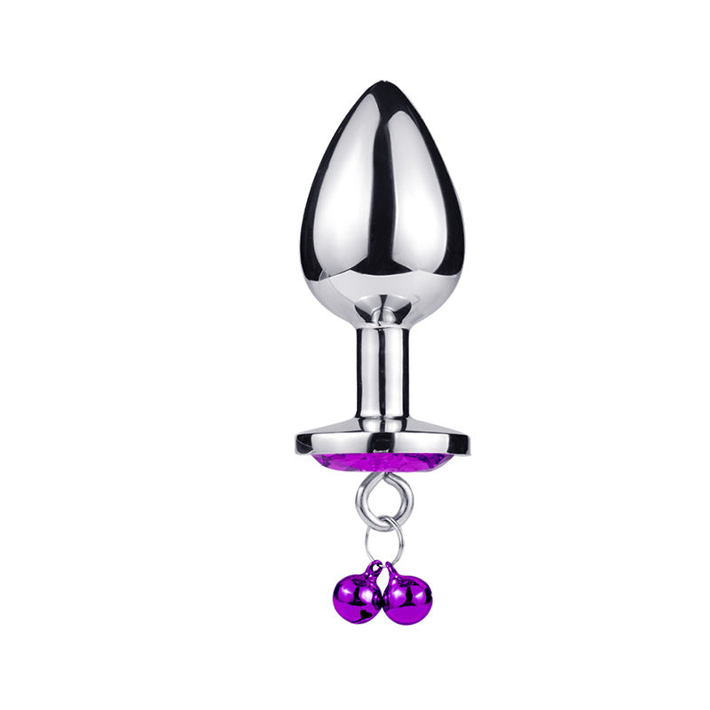 Stål analplug lilla klokker - large