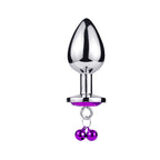 Stål analplug lilla klokker - large