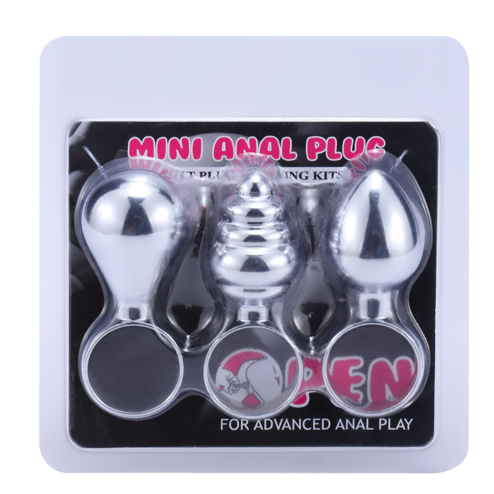 Analplug stål multipack 3 stk