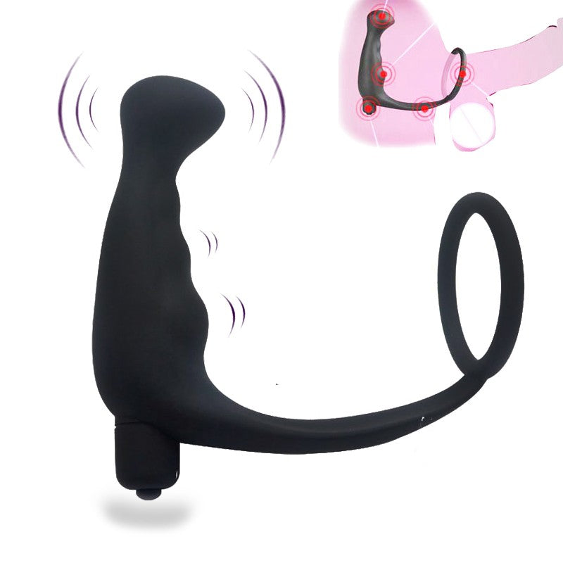 Vibrerende prostata plug m. penisring