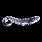 Tungespids glasdildo transparent 15cm