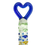 Nubret glasdildo BLUE HEART 19cm