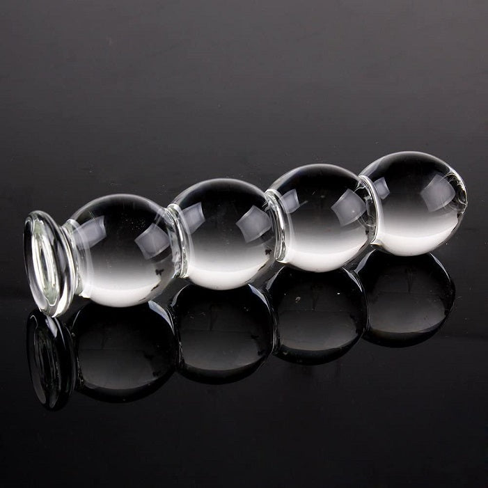 Kugle glasdildo BEAUTY GLASS, 14cm
